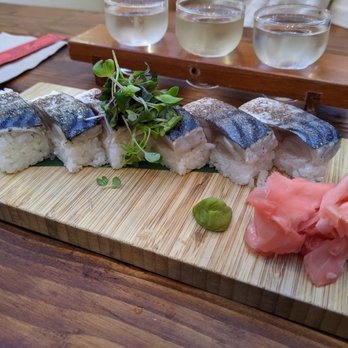 Yoroshiku - Aburi Shime Saba Pressed Sushi - Ramen Near Me - Seattle, Washington Yoroshiku - Aburi Shime Saba Pressed Sushi - Ramen Near Me - Seattle, Washington