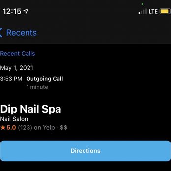 Dip Nail Spa - Call log from when i made my appointment. - Nail Salons Near Me - Oakley, California