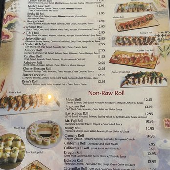 Oko Sushi - a menu for sushi rolls - Sushi Bars Near Me - Jackson, California