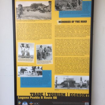 Laguna 66 Pit Stop - Outdoor poster "Trade Tourism & Economy, Laguna Pueblo & Route 66" - Burgers Near Me - Laguna, New Mexico Laguna 66 Pit Stop - Outdoor poster "Trade Tourism & Economy, Laguna Pueblo & Route 66" - Burgers Near Me - Laguna, New Mexico