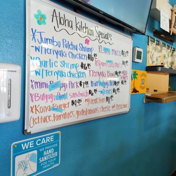 Aloha Kitchen - Daily specials white board, which sell out quickly. - Hawaiian Near Me - Mesa, Arizona