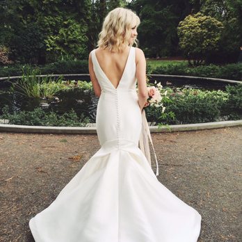 Eltsa Custom Sewing - The back had initially arrived closed, because the designer sent the incorrect dress!! But the girLs worked hard & created an open back! - Sewing & Alterations Near Me - Seattle, Washington