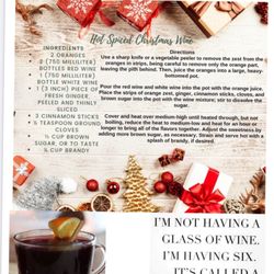 Hot Spiced Christmas Wine recipe from the December 2022 edition of The Crush.