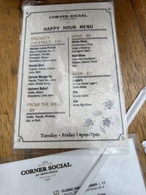 Menu photo 3 Corner Social New York, NY