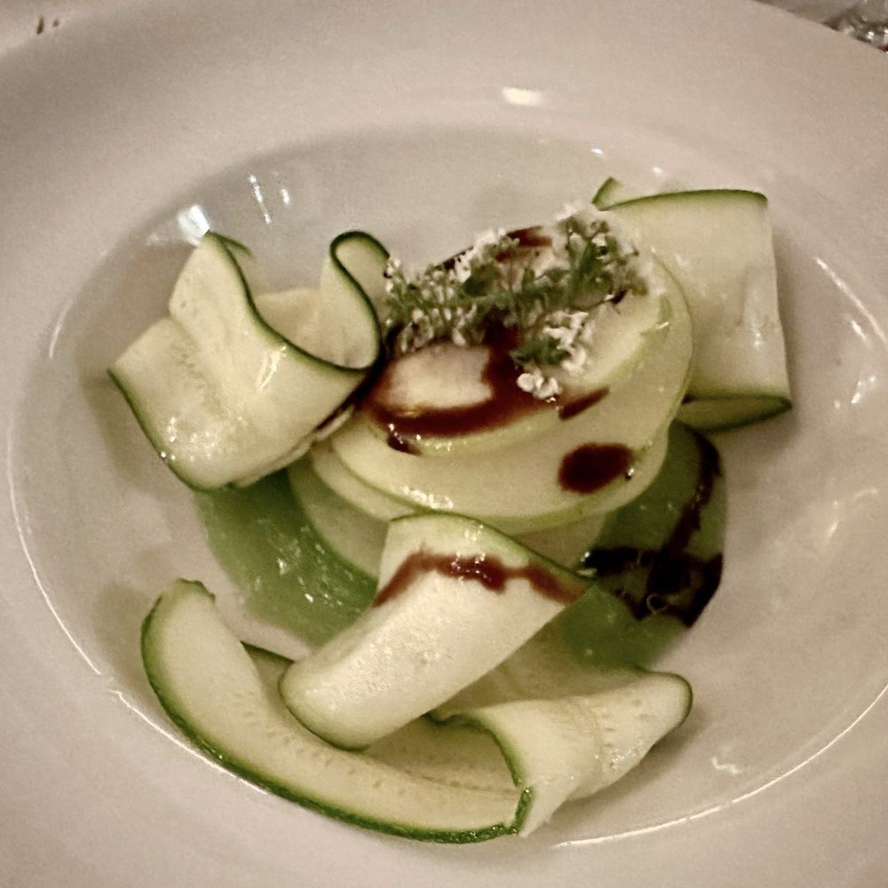 Ristorante Al Borgo - Scallops between layers of thinly sliced apple with thinly sliced zucchini and tantalizing purées. Fresh and delightful! - Italian Near Me - Vienna, 9 Ristorante Al Borgo - Scallops between layers of thinly sliced apple with thinly sliced zucchini and tantalizing purées. Fresh and delightful! - Italian Near Me - Vienna, 9