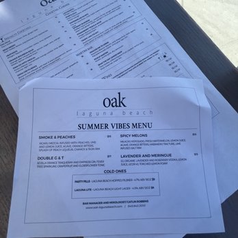 Oak - Cocktail specials - New American Near Me - Laguna Beach, California Oak - Cocktail specials - New American Near Me - Laguna Beach, California