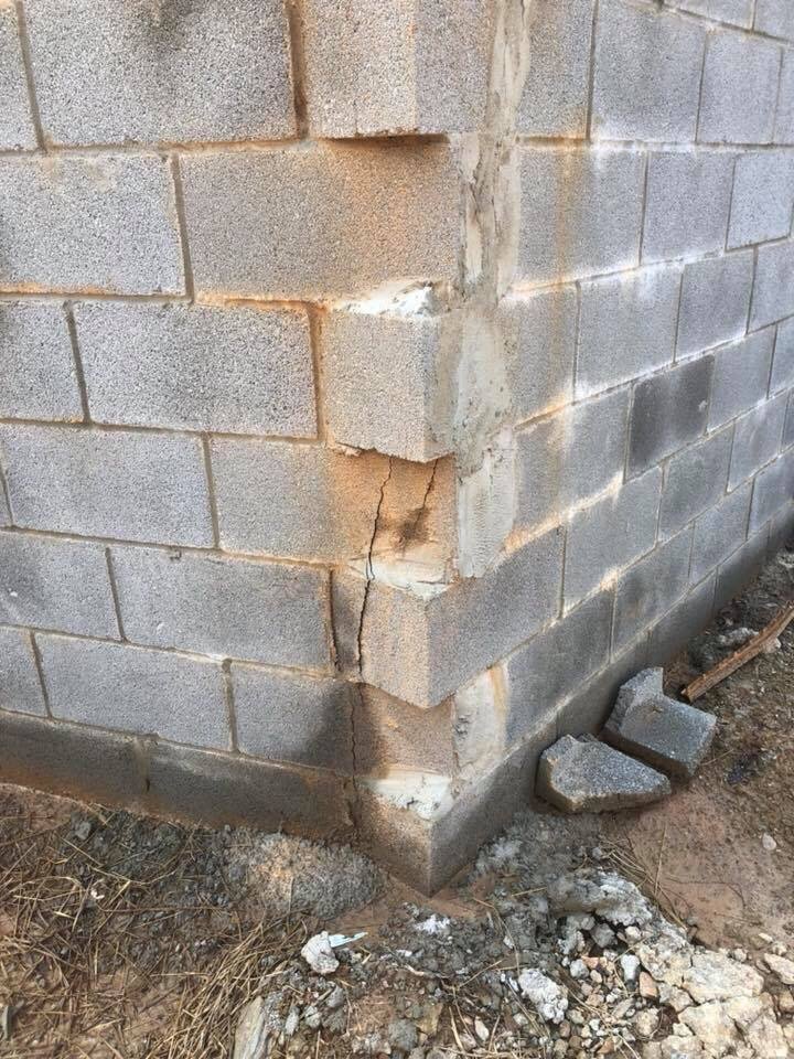 Roberts Components - Work done by Kevin McGhee / McGhee Construction... block wall cracks due to water pressure behind wall - Building Supplies Near Me - Lagrange, Georgia Roberts Components - Work done by Kevin McGhee / McGhee Construction... block wall cracks due to water pressure behind wall - Building Supplies Near Me - Lagrange, Georgia