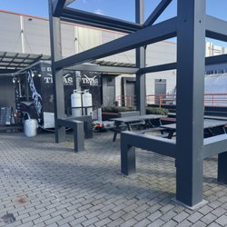 Seating area~ (outside Harley Davidson dealership)