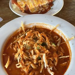 Chicken tortilla soup, & a burrito