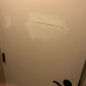 Hilton Providence - Bathroom door damage when I walked in room 518 probably 1407 then 425 518 was my last room I had three reservations for one stay - Hotels Near Me - Providence, Rhode Island