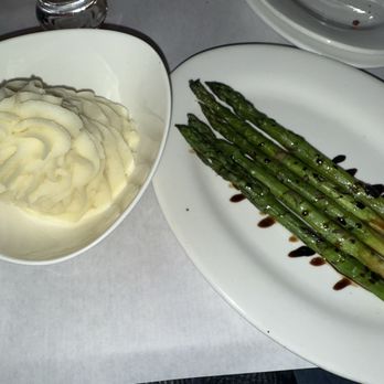 Patrick Steakhouse - Garlic mashed potatoes and Grilled  Asparagus - Steakhouses Near Me - Brooklyn, New York