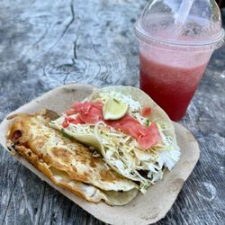 Tacofino - The pork gringa (with kimchi was good), the miso yam taco was delicious & the watermelon basil freshie was refreshing