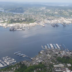 Avian Flight Center - View with Port Orchard in the foreground, and Bremerton in the background. Taken during a joy ride from Bremerton National.