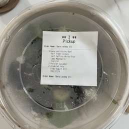 Order info showing items I ordered.