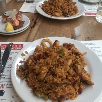 Cafe Ba-Ba-Reeba! - Paella of Chicken Thighs & Market Vegetables - Spanish Near Me - Chicago, Illinois Cafe Ba-Ba-Reeba! - Paella of Chicken Thighs & Market Vegetables - Spanish Near Me - Chicago, Illinois