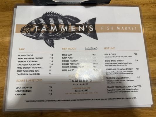 Menu photo 2 Tammen's Fish Market Denver, CO Menu photo 2 Tammen's Fish Market Denver, CO