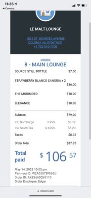 Menu photo 3 Le Malt Lounge Colonia, NJ