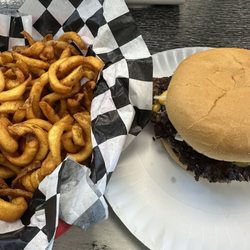Johnny Rays Drive In - Double cheeseburger with Suzy q's