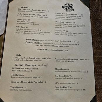Hukilau Lanai - Nov 2025 menu 3/5 - Seafood Near Me - Kapaa, Hawaii