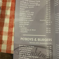 Bill's Creole & Seafood - Menu Jan 2023