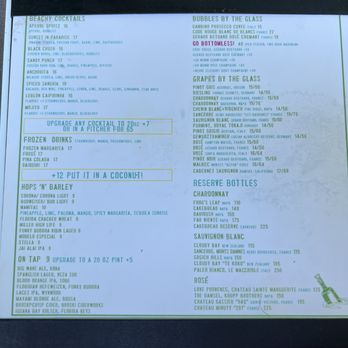 Backyard Bar - 7/11/22 - Drink Menu - Bars Near Me - Miami Beach, Florida