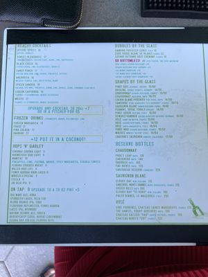 Menu photo 5 Backyard Bar Miami Beach, FL