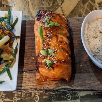 Izaak's Restaurant - Salmon, rice, veges. - Bars Near Me - Craig, Montana