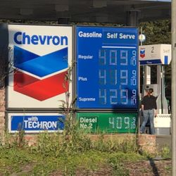 Chevron - $4.09 $4.19 and $4.29 for supreme WOW WOW California prices geez