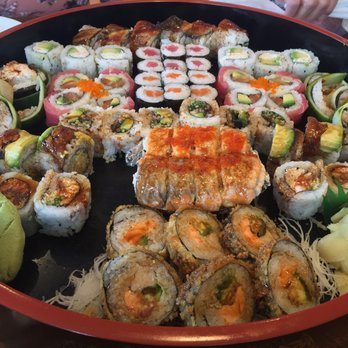 Yo Sushi - Large Party Platter (serves 6-8 people) * We substituted Spicy Tuna with Cherry Blossom * We substituted kappa with Salmon Roll - Sushi Bars Near Me - Vallejo, California