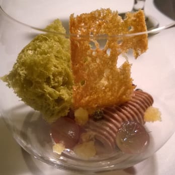 Chez TJ - Dessert #2: Sicilian Pistachio and Valrhona chocolate (mousse) - French Near Me - Mountain View, California Chez TJ - Dessert #2: Sicilian Pistachio and Valrhona chocolate (mousse) - French Near Me - Mountain View, California
