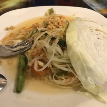 Thai Flavor - Half eaten papaya salad til I remembered to take a photo - Thai Near Me - Aurora, Colorado