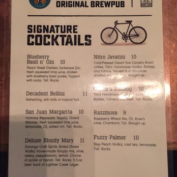 Carver Brewing Co. - Cocktail menu - New American Near Me - Durango, Colorado
