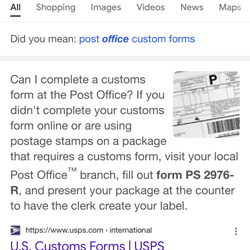 US Post Office - Post office policy states visit post office fill out form PS 2976-R