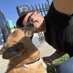 Lick to the face. He's happy.