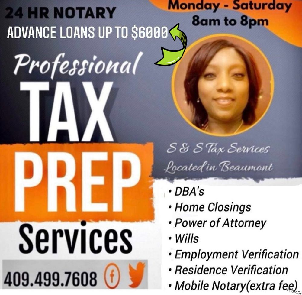 S & S TAX SERVICE 2050 N 11th St, Beaumont, Texas Tax Services