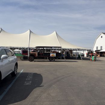 Farm Market - Farmers' market tents set up in October - Farmers Market Near Me - Borden, Indiana
