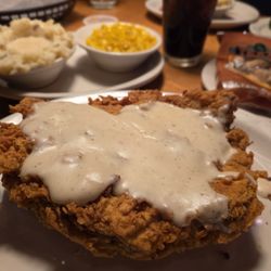 Chicken fried steak files the entire plate!