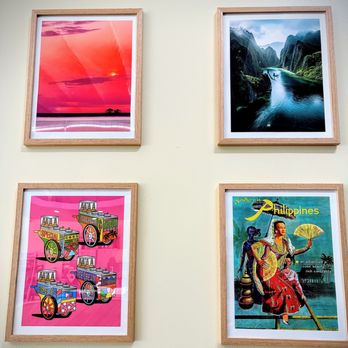 Kape Roasters - Display of some Filipino showcase adorn the wall. - Coffee Roasteries Near Me - Laguna Niguel, California