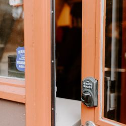 Idyllcreek A-Frame Vacation Cabin - Keyless entry makes check-in a breeze.