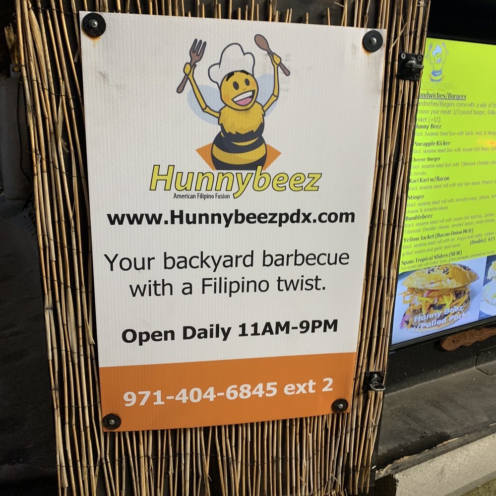 Hunny Beez - a sign for a restaurant - Filipino Near Me - Hillsboro, Oregon Hunny Beez - a sign for a restaurant - Filipino Near Me - Hillsboro, Oregon