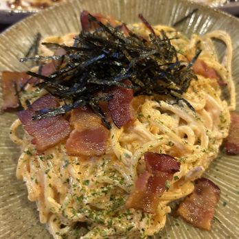Izakaya Noname - Creamy Spicy Mentaiko Pasta - Tapas/Small Plates Near Me - Queens, New York Izakaya Noname - Creamy Spicy Mentaiko Pasta - Tapas/Small Plates Near Me - Queens, New York