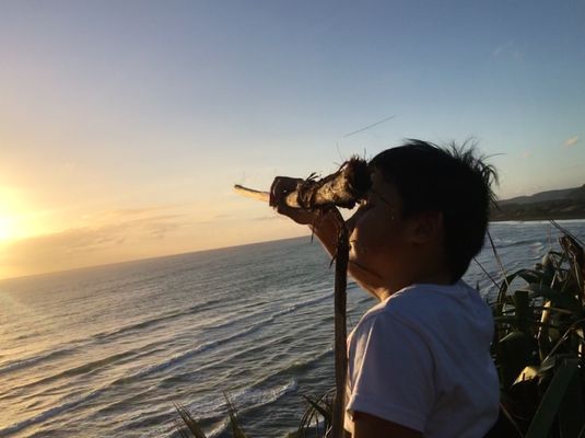 Photo of Muriwai Beach - Auckland, AUK, NZ. Son Carl tried his best watched sunset