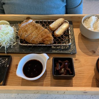 Saku - I believe my girlfriend had one of the pork Katsu options with a bit of cheese Katsu. She enjoyed it a lot. - Japanese Near Me - Vancouver, British Columbia