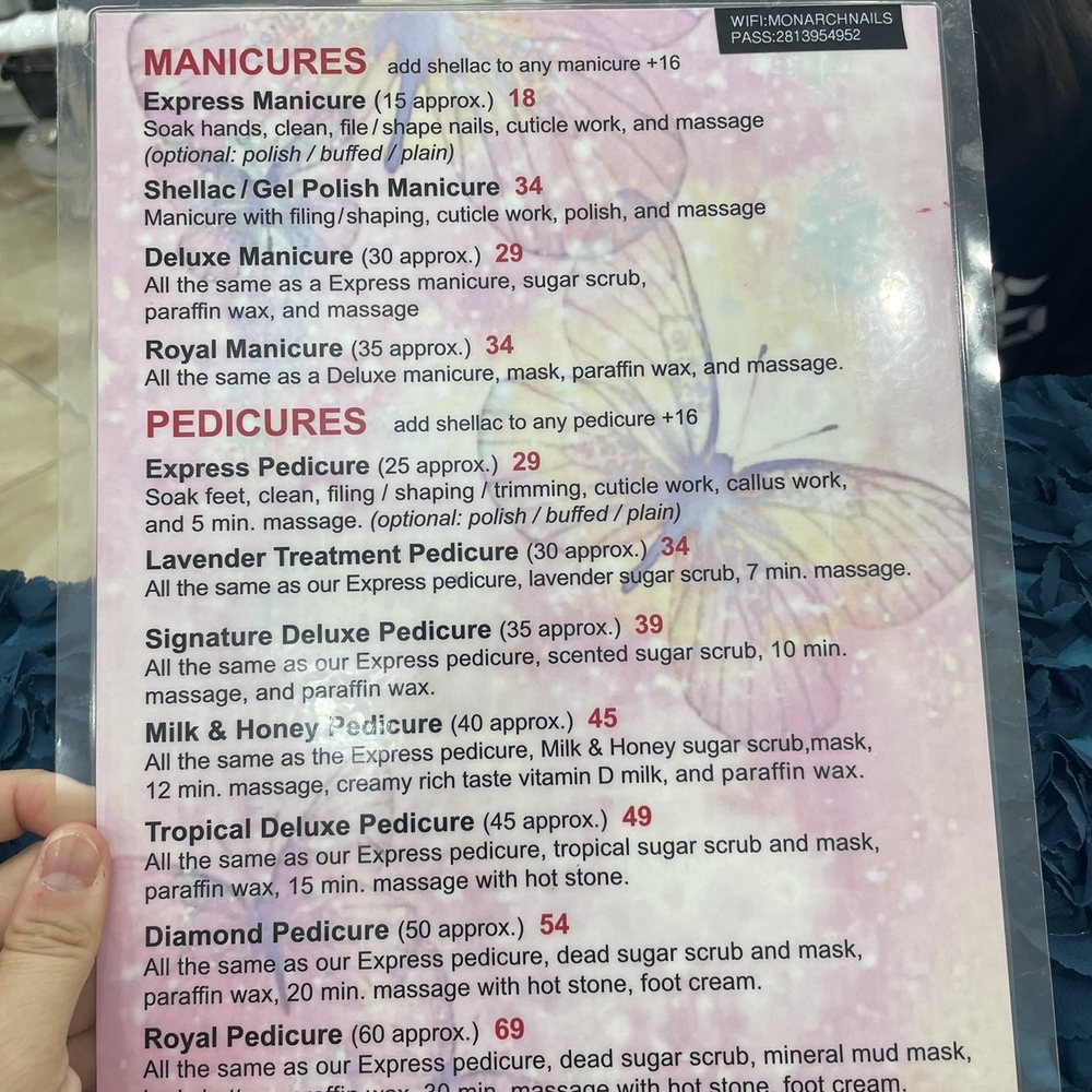 Monarch Nails & Spa - Menu - Nail Salons Near Me - Katy, Texas Monarch Nails & Spa - Menu - Nail Salons Near Me - Katy, Texas