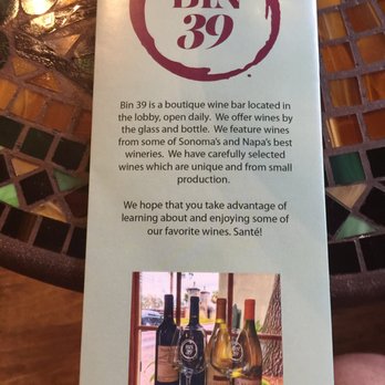 Bin 39 - Pamphlet - Wine Bars Near Me - St. Augustine, Florida