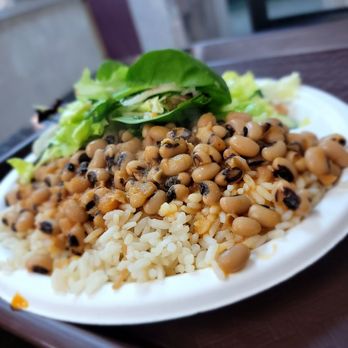 Big Arc Chicken - Rice, peas, salad with dish. - Middle Eastern Near Me - New York, New York Big Arc Chicken - Rice, peas, salad with dish. - Middle Eastern Near Me - New York, New York