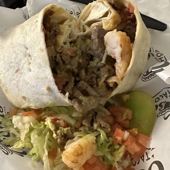 Oscar's Taco Shop - Surf and Turf Breakfast Burrito ($10.25) - Mexican Near Me - Mt. Juliet, Tennessee