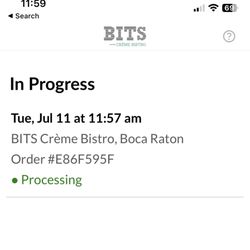 BITS - Once you walk out with the items the app updates to show your order is in progress and later updates to show what they charged for!