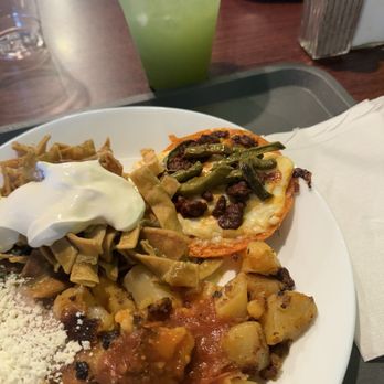 Cocina Azteca - Chilaquiles, Papas Con Chorizo and Frijoles with their refreshing water! - Mexican Near Me - Ceres, California