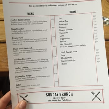 The Market Bar - Brunch menu - Bars Near Me - Dublin, D